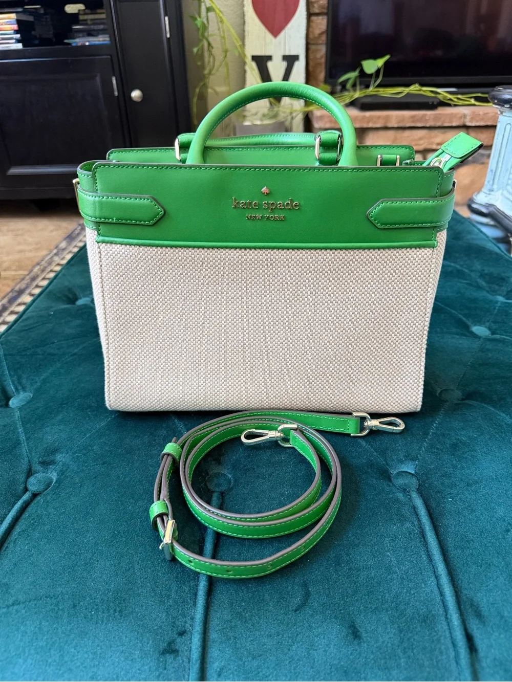 Kate Spade Staci Canvas and Leather Satchel